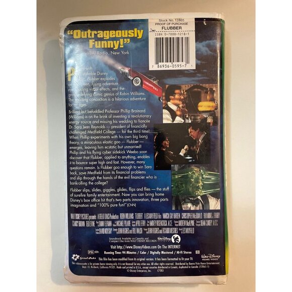 Flubber The Movie W/Case VHS TAPE - Picture 3 of 9